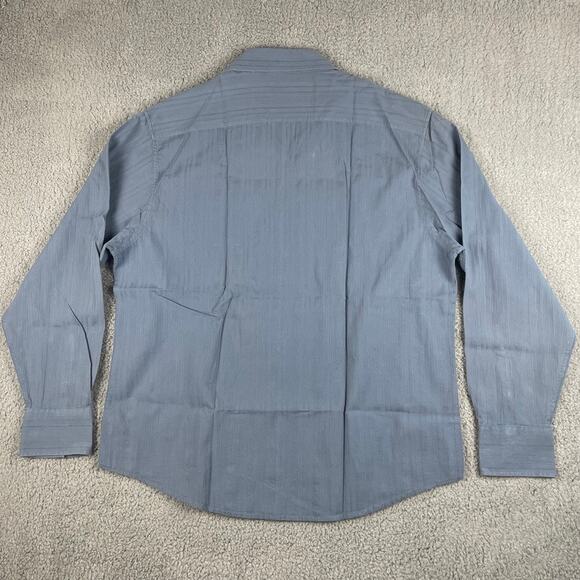 Nick (It) Men's XXL Blue 100% Cotton Long Sleeve Button Up Shirt - Picture 12 of 16